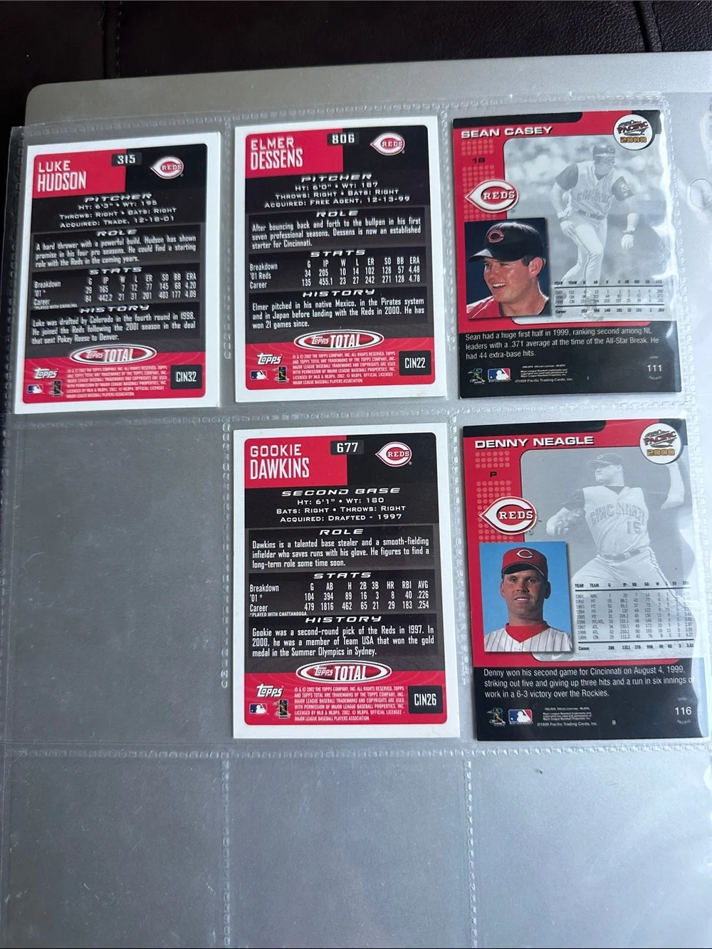 MLB Baseball Cards - Cincinnati Red (Lot of 5) Topps Pacific